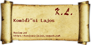 Komlósi Lajos névjegykártya