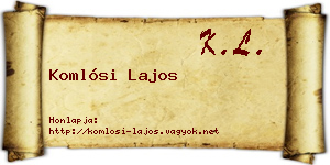 Komlósi Lajos névjegykártya